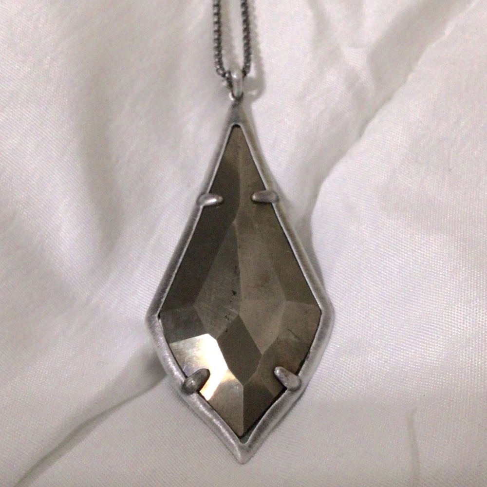 KENDRA SCOTT~Damon Necklace~Antique Silver & Pyrite~NWT